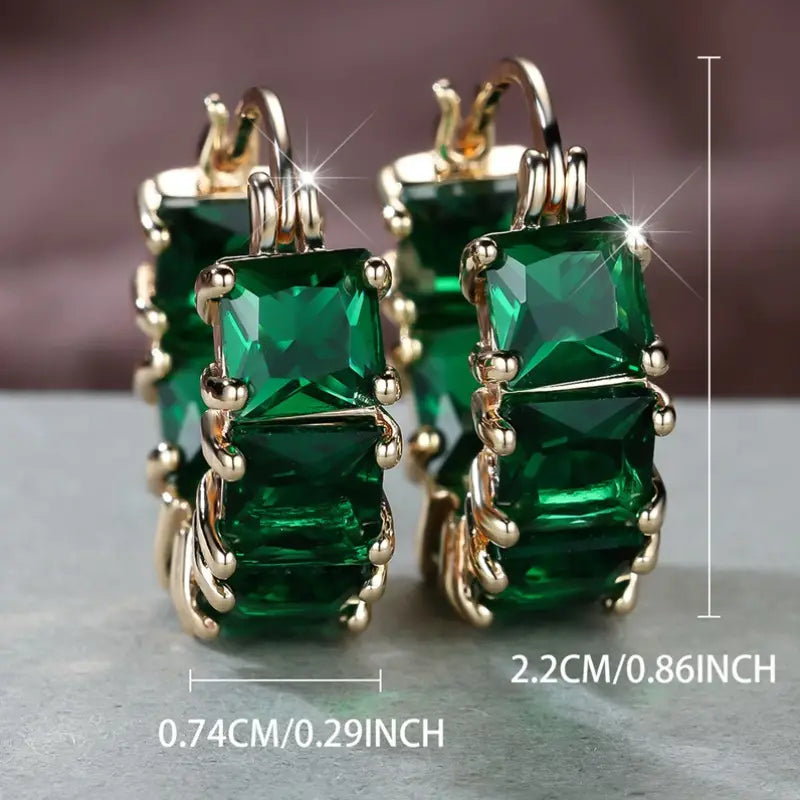 Argolas Pedras Quadradas Verdes