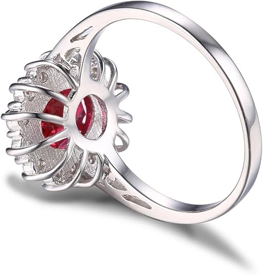 Anel Oval Vermelho com Recortes no Aro