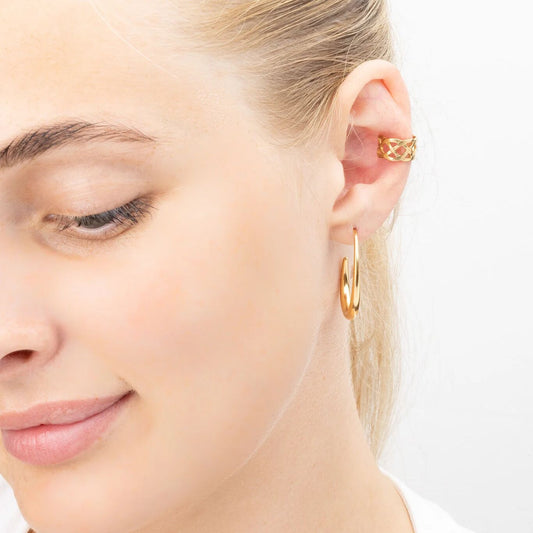Ear Cuff Largo Entrelaçado
