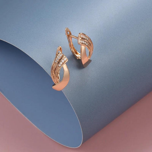 Argolas Fita Dourado-Rosa com Pedrinhas