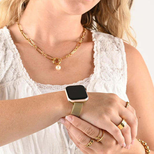 Bracelete Malha Milanesa Fina para Smartwatch