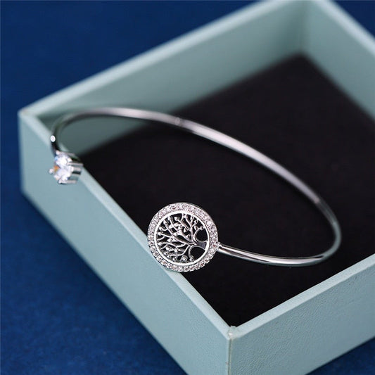 Pulseira Rígida Aberta Árvore da Vida
