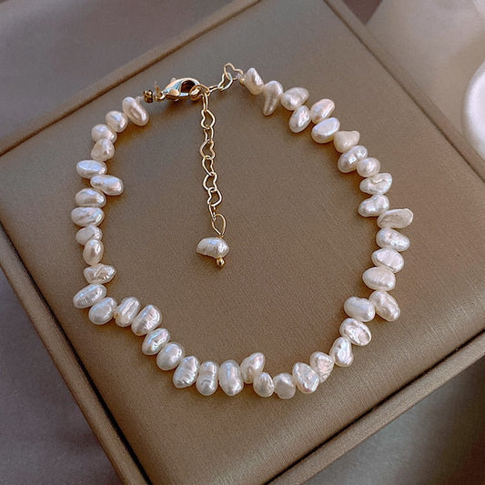 Pulseira Pérolas Irregulares com Extensor