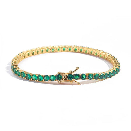 Pulseira Riviera Pedras Verdes Redondas