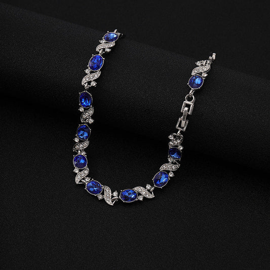 Pulseira Ondas com Ovais Azuis