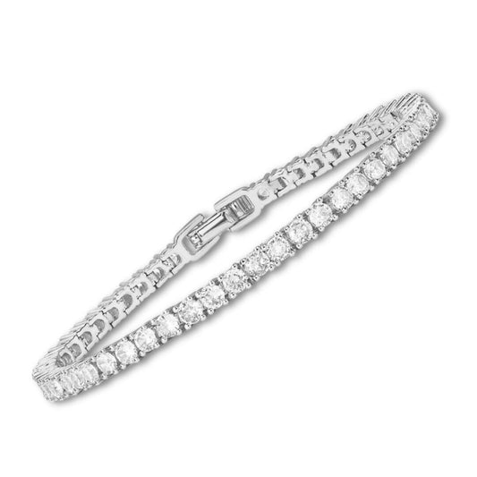 Pulseira Riviera com Fecho Dobrável Prateada ou Dourada