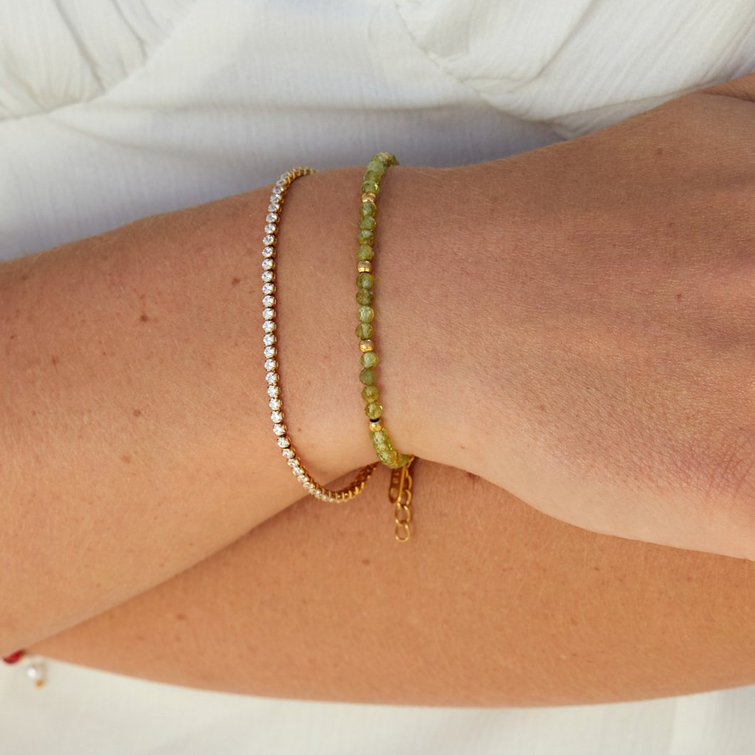 Pulseira Riviera Fina Dourada com Extensor