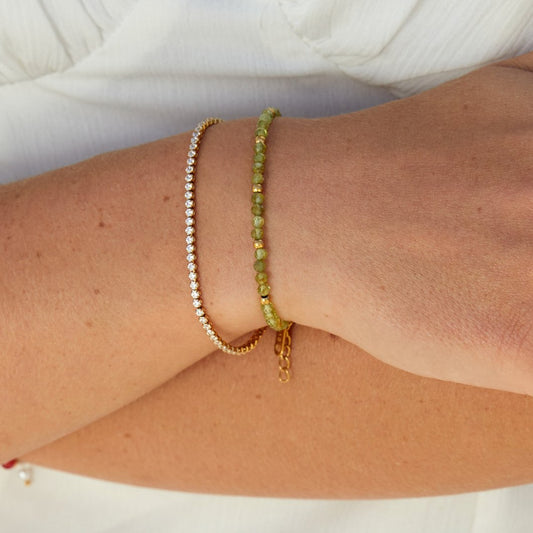 Pulseira Riviera Fina Dourada com Extensor