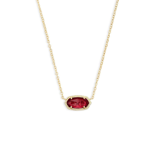 Colar Oval Vermelho-Escuro com Friso de Bolinhas