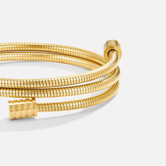 Pulseira Espiral Canelada com Remates Riscados