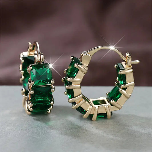 Argolas Pedras Quadradas Verdes