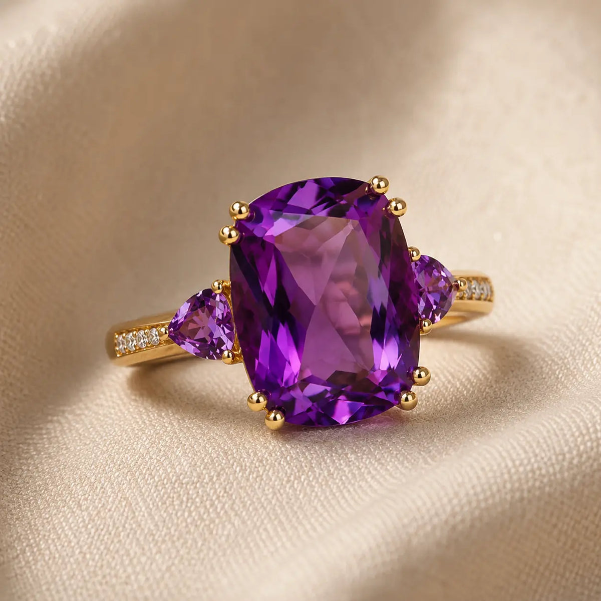 Anel Rectangular Roxo