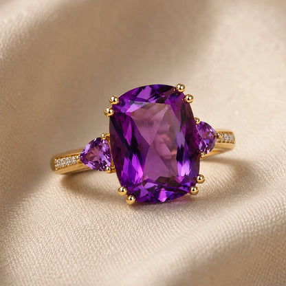 Anel Rectangular Roxo