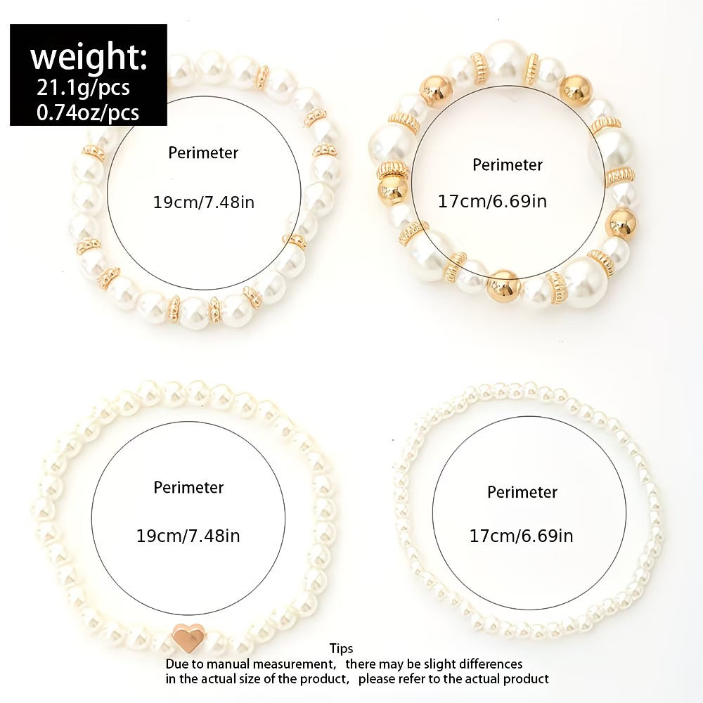 Conjunto Quatro Pulseiras de Pérolas