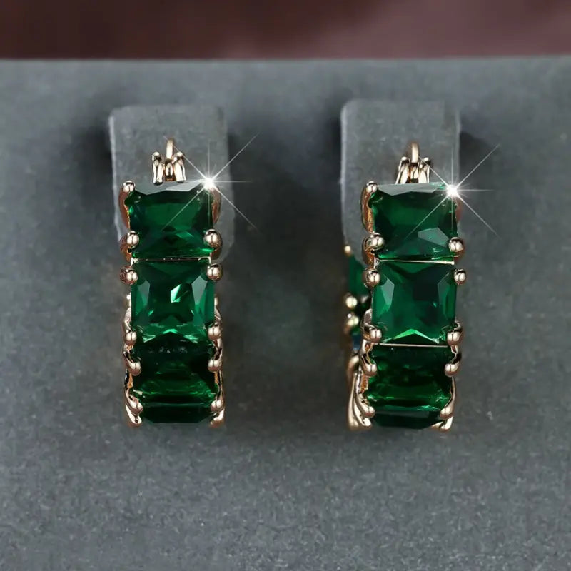 Argolas Pedras Quadradas Verdes