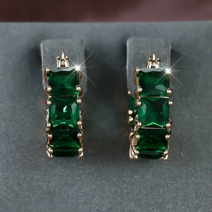 Argolas Pedras Quadradas Verdes
