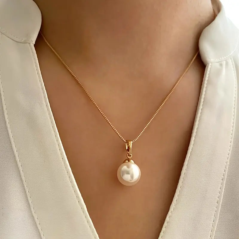 Conjunto Colar e Argolas com Pérola