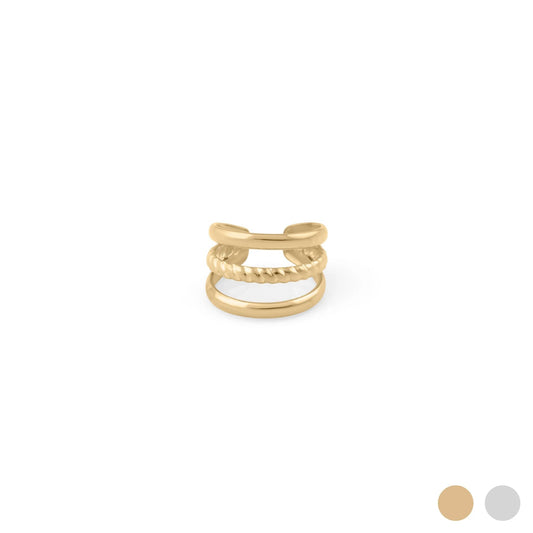 Ear Cuff Triplo com Linha Torcida