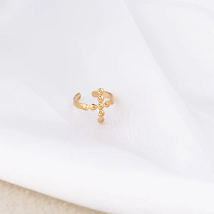 Ear Cuff Cruz de Bolinhas