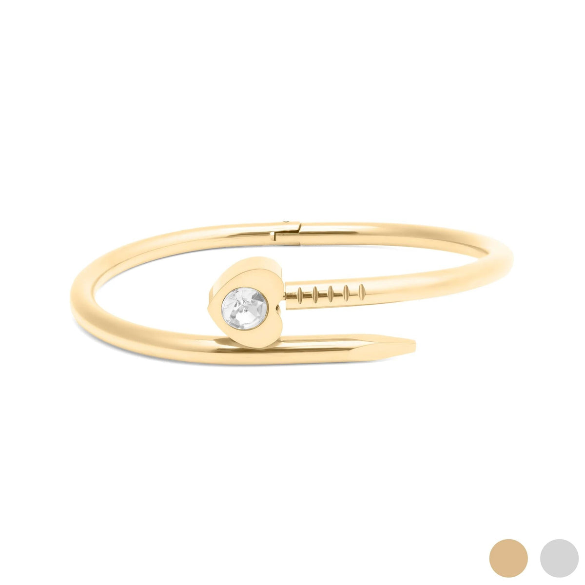 Pulseira Rígida Prego com Coração