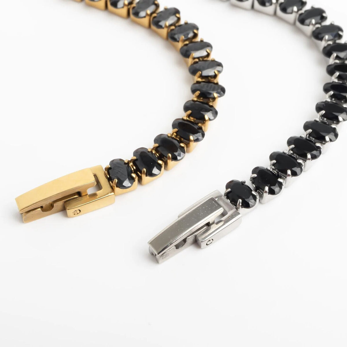 Pulseira Riviera Pedras Ovais Pretas