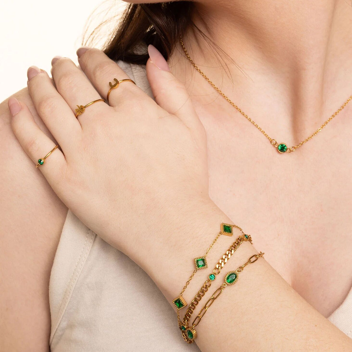 Pulseira Losangos Verdes