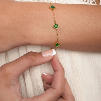 Pulseira Losangos Verdes