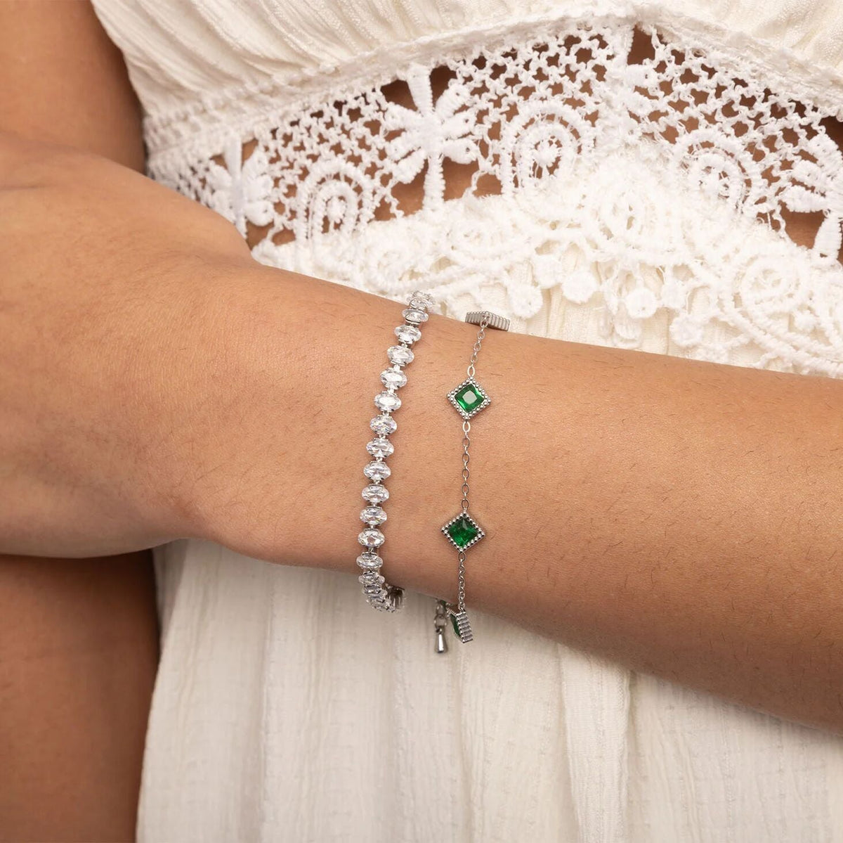 Pulseira Losangos Verdes