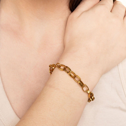 Pulseira Elos Ovais Estriados