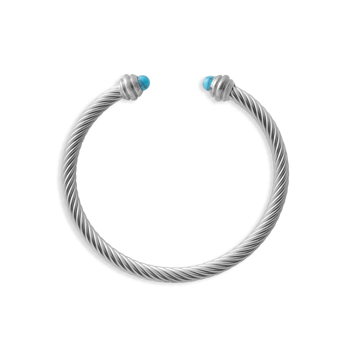 Pulseira Rígida Torcida Azul-Turquesa