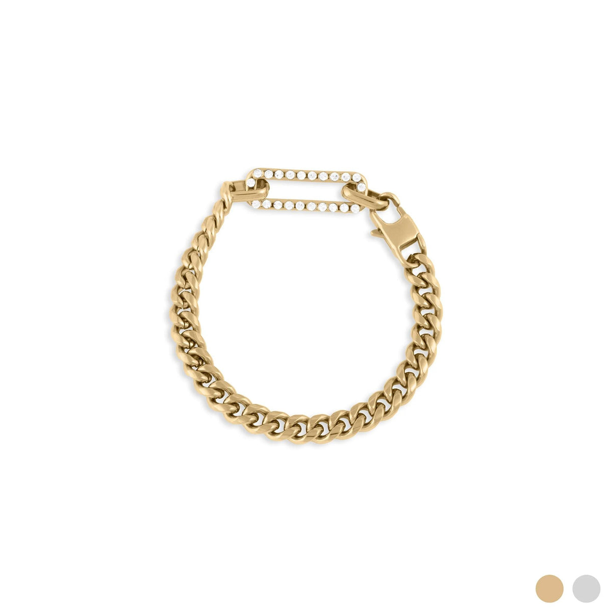 Pulseira Barbela com Elo Brilhante