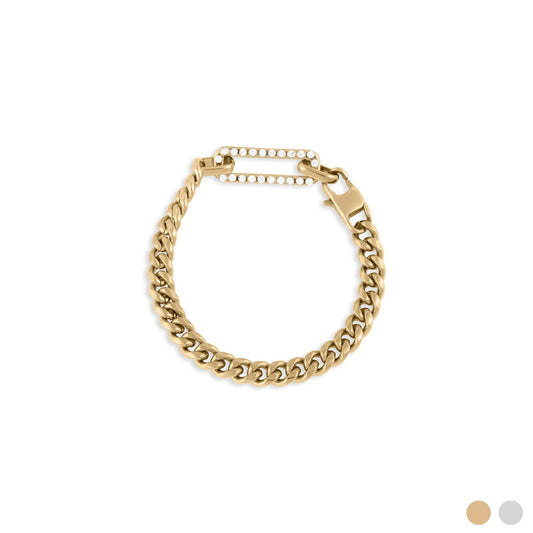 Pulseira Barbela com Elo Brilhante