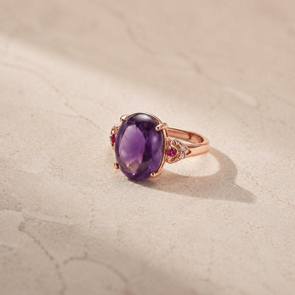 Anel Oval Roxo Liso