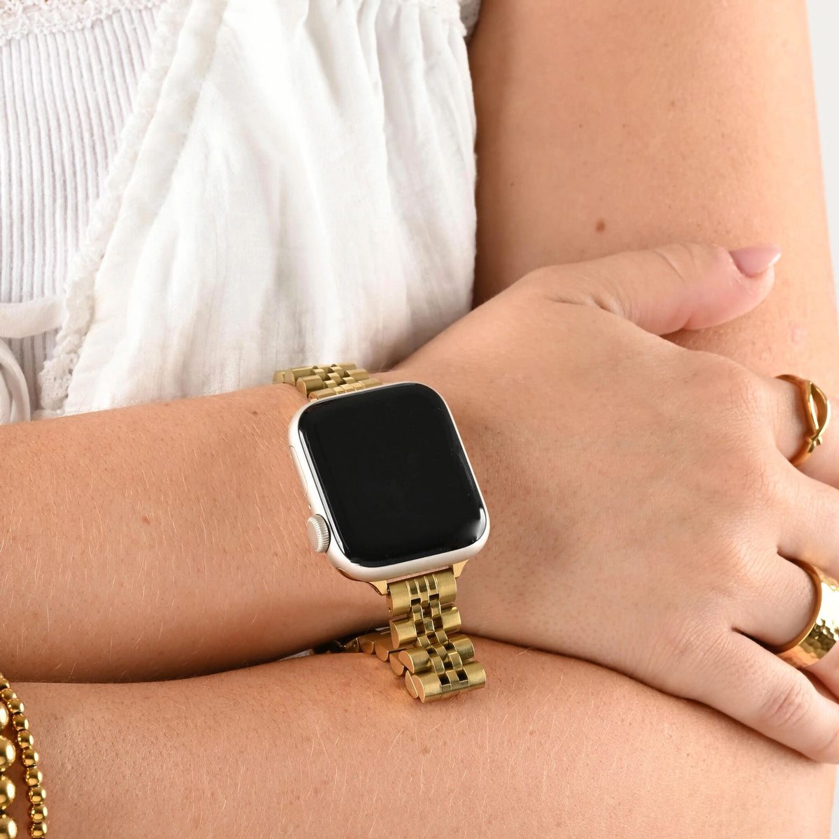 Bracelete Fileiras de Elos Miúdos para Smartwatch