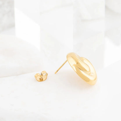 Brincos Oval com Onda em Relevo