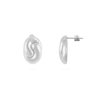 Brincos Oval com Onda em Relevo