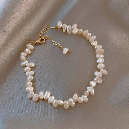 Pulseira Pérolas Irregulares com Extensor