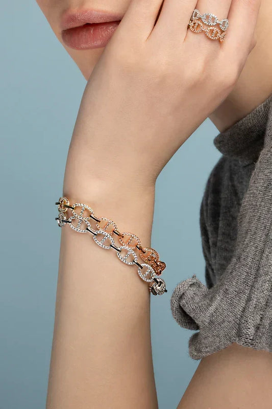 Pulseira Malha Marinheira com Pedrinhas