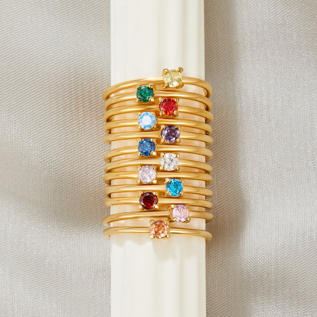 Anel Pedra do Mês com Garras