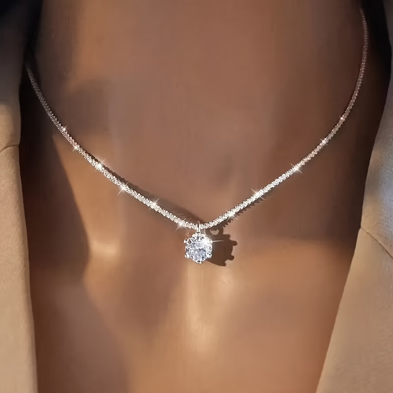 Colar Ponto de Luz Branco de Seis Garras