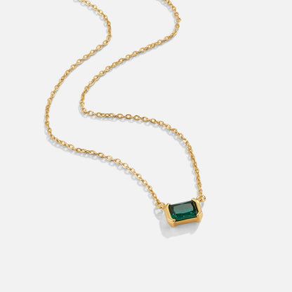 Colar Pedra Verde Rectangular