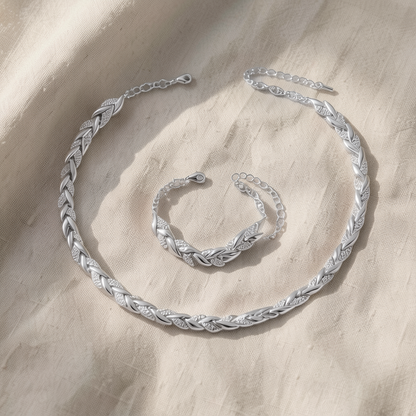 Conjunto Colar e Pulseira Espiga de Pedrinhas