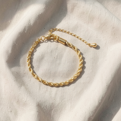 Pulseira Malha Cordão com Remate em Gota