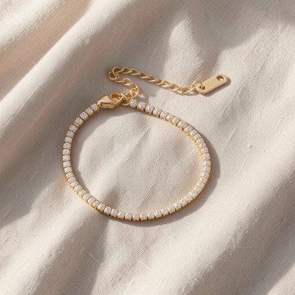 Pulseira Riviera Fina Dourada com Extensor